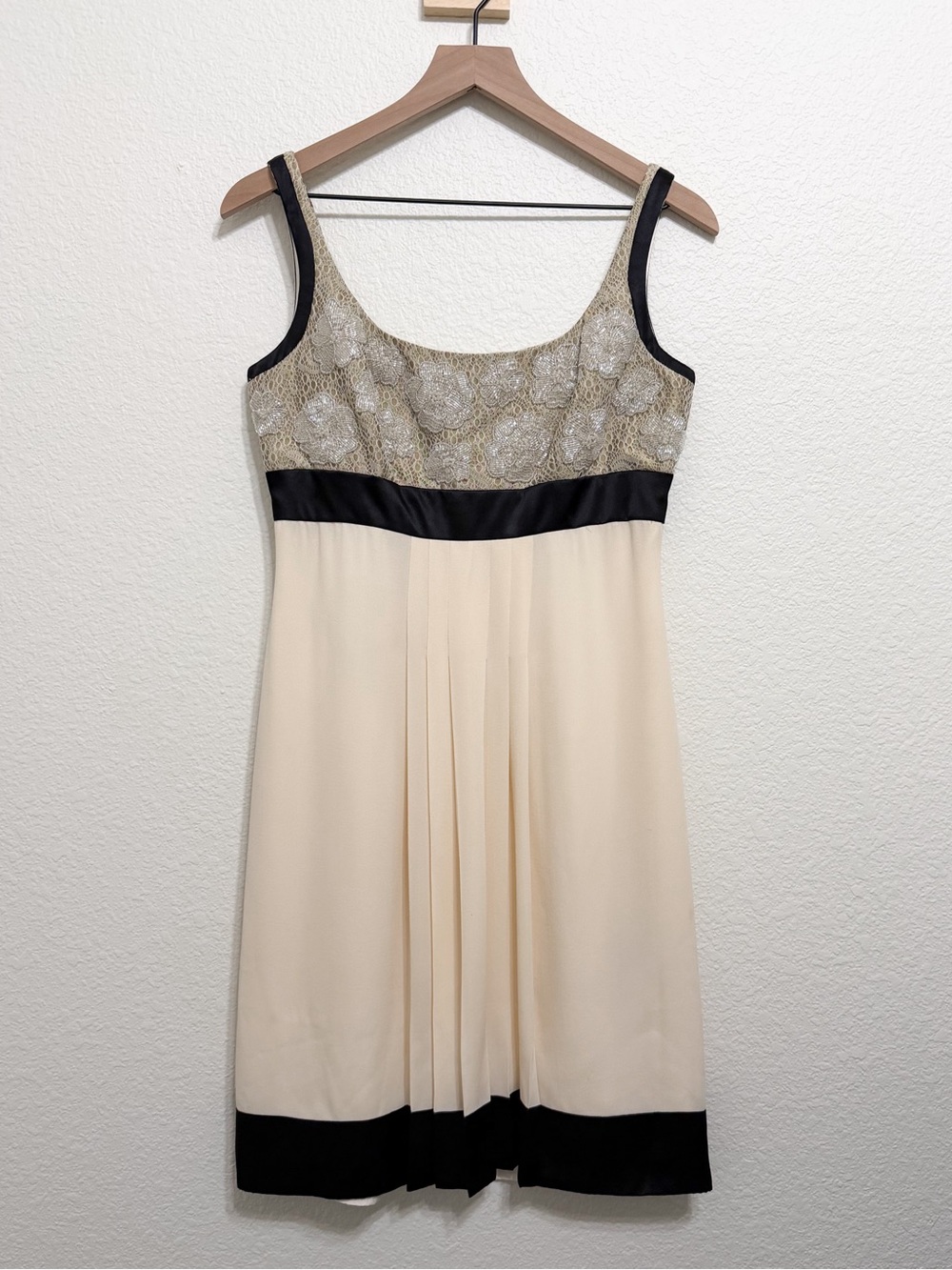 Y2K Carmen Marc Valvo Beaded Silk Pleated Mini Dress 4